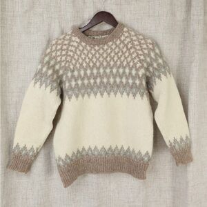 Highland Craft Men's Beige and Brown Patterned Sweater